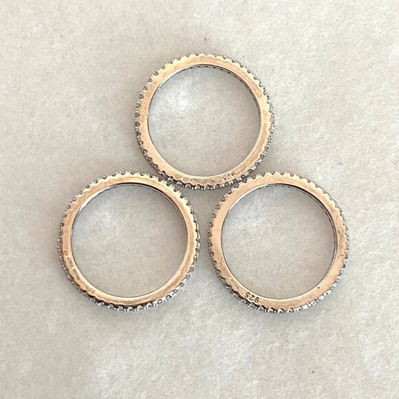 Milor Italian Sterling Silver 925 Cubic Zirconia Triple Infinity Band Ring Set - Picture 8 of 16